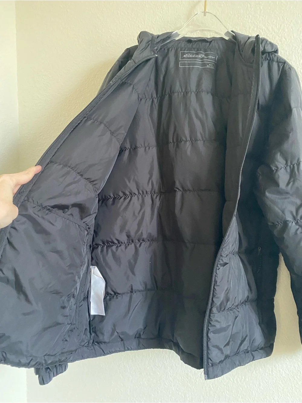 Eddie Bauer Men’s Wide Channel Hooded Down Jacket